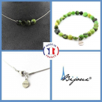 Pierres et Min&eacute;raux. Parure bijoux Bracelet Collier 4 perles Jade Nephrite de Xiuyan Chine. Taille personnalisable.