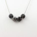 Pierres et Min&eacute;raux. Collier 4 perles Labradorite 8 mm. Chaine en acier inoxydable Collier femmes, hommes. Taille personnalisable.