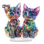 Kassipoegade lauakaunistus V&auml;rviline miniatuurne 2D-akr&uuml;&uuml;list topeltkassim&auml;rgiga loomakaunistus kodutoa lauakaunistuseks mitmev&auml;rviline