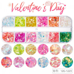 12 ruudustikuga s&otilde;brap&auml;eva k&uuml;&uuml;nekunsti litrid, s&auml;ravad v&auml;rvilised armastust&auml;hed kuusnurksed litrid k&uuml;&uuml;nekunsti ehted opp bag