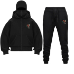 XPLR Sam Hat Hupparite ja P&uuml;kste Komplekt Disain Balaklava N&auml;omask Lukuga Huppar Meestele Naistele Streetwear Dressipluus Jakk S black