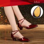 Naiste s&auml;delevast nahast ladina tantsukingad kinnise ninaga pehme tallaga salsa modernsed kingad tango seltskonnatantsukingad 3,5 cm kontsad 40EU/CN41