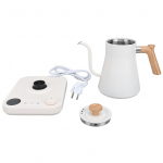 Elektriline hanekelaga veekeetja 1200 W 304 roostevabast terasest, t&auml;pse temperatuuri reguleerimisega teekannu kallamine EU Plug valge