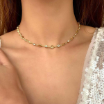 Mood v&auml;rvikas klaasist pikk Y-kujuline kaelakee metallist rangluu kett kuld h&otilde;bedase v&auml;rvi tuti kaelakee peo keha ehted A4