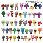 48 tk/komplekt Mini Sprunki tegevusfiguur M&auml;nguasi Joonisfilm Sprunki Wenda Mudelnukk Figuurid Lastele Kingitus must