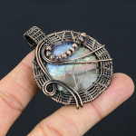 Titanium Druzy Handmade Copper Wire Wrap Pendant 2.36 a6q63