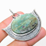 Ruby in Fuchsite Ethnic 925 Sterling Silver Jewelry Pendant 1.81 J6C35