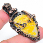 Natural Bumblebee Jasper Gemstone Copper Wire Wrap Gift Pendant 2.36 t8o60