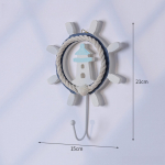 K&auml;sitsi valmistatud mereteemaline dekoor, rustikaalne t&auml;iesti valge dekoratiivne rool merit&auml;hega, konksuga Style 1 valge