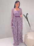 Elegantne piiri&uuml;lene Euroopa-Ameerika pikk &otilde;htukleit bankettideks ja etendusteks 3XL lilla