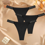 FINETOO 3 tk/komplekt &Otilde;mblusteta Madala V&auml;rvliga Seksikad P&uuml;ksikud Naiste Stringid Strasskividega Kirjaga G-string Spordistringid L&uuml;hikesed P&uuml;ksid Bikiinid T-seljaga XS&Set