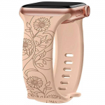 K&auml;epael Apple Watch Series 11 10 9 8 SE 7 6 5 4 3 2 1 Ultra 2 3, 42mm-44mm-45mm-46mm-49mm Silikoon P&auml;evalille Muster - Nude