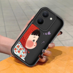 Pehme silikoonist ruudukujulise redeli mustriga telefoni&uuml;mbris, t&auml;ielikult kattev, kaamera p&otilde;rutuskindel kaitse, kummist &uuml;mbris Vivole Vivo V20 2021 valge