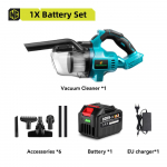 NEWBENY Juhtmeta K&auml;eshoitav Elektriline Tolmuimeja V&otilde;imas Laetav Kodune Siseruumide Puhastust&ouml;&ouml;riist 18V Akule 1xBattery-EU Plug