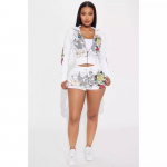 Naiste 2024 Euroopa-Ameerika moekomplekt - XH905 Positsioonitr&uuml;kiga vabaajariided Extra Large valge