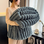 230*200CM Paksenenud J&auml;nese Pl&uuml;&uuml;sist Flanelltekk, Korallveluurist Tekk, Kontori Piimaveluurist Uinakutekk 200*230cm tumehall v&auml;rv