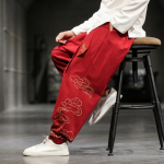 Hiina Stiilis Retro Soodsad Pilved Print P&uuml;ksid Meeste Riided S&uuml;gismood Riided Lahtised vabaaja p&uuml;ksid Suures suuruses haaremip&uuml;ksid L