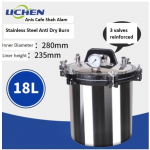 220V 18L Roostevabast terasest auruklaavsterilisaator Meditsiiniline aurusterilisaator Roostevabast terasest topeltkuumutusega desinfitseerimisseade laborile without vol-timer