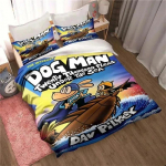3D Multifilmi Koer Inimene Tekikott Padjap&uuml;&uuml;r Voodipesu Komplekt Dav Pilkey T&auml;iskasvanud Poisid T&uuml;drukud Magamistoa Kaunistus &Uuml;he- ja Kahekohaline 100x135cm