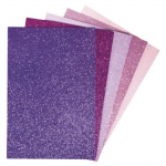 Feuilles de mousse adh&eacute;sives paillet&eacute;es - Rayher - Rose/Violet - 20x30 cm - Lot de 5 - &Eacute;paisseur 2 mm roosa