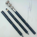 Messingist viktoriaanliku k&auml;epidemega puidust vintage stiilis antiikne disainer jalutuskepikepp M aero