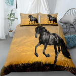 Jooksev hobune 3D voodipesukomplekt King Queen Double Full Twin Single suurus voodipesukomplekt EU single(135x200cm)