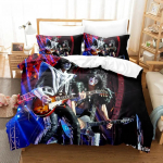 Kiss B&auml;ndi Voodipesukomplekt &Uuml;hekohaline Rockb&auml;ndi Tekikott Kahekohaline Queen King Twin Suurus Poistele T&auml;iskasvanutele Pehme Tekikoti Komplekt Kingitus 150X200cm 3pcs