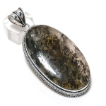 Natural Lodolite Quartz Gemstone 925 Sterling Silver Jewelry Pendant 2.96 w7s96