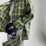 DAFIFY Naiste moe vabaaja kevad-s&uuml;gis ruuduline printimine pikkade varrukatega POLO kaelusega pluusid ja s&auml;rgid XL