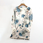 Naiste &uuml;mara kaelusega tr&uuml;kiga paksust pl&uuml;&uuml;sist ka&scaron;miirist soe pikk topp L