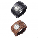 2 x Leather Cuff Wristband Bracelet buckle adjustable Steampunk Handmade