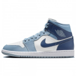 Air Jordan 1 Mid Diffused Blue Naiste Tossud Sail Blue-Grey BQ6472-140 35.5