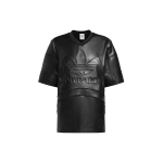 Adidas Originals X Ivy Park &Uuml;hiselt Br&auml;nditud FW23 Reljeefne Nahast L&uuml;hikeste Varrukatega Jalgpallis&auml;rk Unisex Topid Must IT0260 XXS
