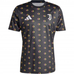 Adidas Juventus m&auml;ngueelne &uuml;mmarguse kaelusega t&auml;pstr&uuml;kiga br&auml;ndilogo tikandiga vabaaja spordi l&uuml;hikeste varrukatega jalgpallis&auml;rk meeste &uuml;laosad must IS5789 L