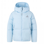 Adidas Puffy Down Seeria &Uuml;hev&auml;rviline Pehme Kapuutsiga T&otilde;mblukuga L&otilde;tv Veekindel Soe Puhverjakk Naiste &Uuml;ler&otilde;ivad J&auml;&auml;kristall-Sinine JV6190 2XL