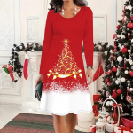 2025 S&uuml;gis & Talv Naiste Uus Vabaaja &Uuml;mara Kaelusega Kleit 3D J&otilde;ulumustriga Ideaalne Halloweeni J&otilde;ulukink 2XL must