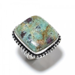 Ruby in Fuchsite 925 Sterling Silver Jewelry Ring Size 8