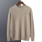 Meeste puhas ka&scaron;miir S&uuml;gis/Talv &Uuml;mmarguse kaelusega kampsun - Paks kootud pikkade varrukatega pullover M kaamel