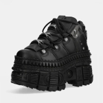 2025 Uued Punk stiilis Naiste Kingad Paelad Kontsa K&otilde;rgus 10CM Platvorm Kingad Naine Metallist Kaunistus Naiste Tossud Gooti Pahkluu Rock Saapad 41 black