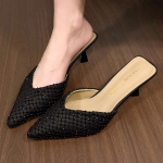 Naiste Terava Ninaga Sussid Suvine Kleit K&otilde;rge Kontsaga Kingad Elegantne Stilettod Kingad Seksikas Naise Sandaalid 2025 Mujer Zapatos 35 must