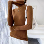 Firstview Women's Soft High-Neck Wool Sweater One Size