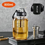 800/2500ml Suur Klaasist Vee Pudel Lukustatava Kaane ja Otsese Joogikorgiga Korduvkasutatav Spordiveepudel J&otilde;usaali, Kodu, V&auml;litingimuste jaoks