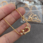 925 Sterling H&otilde;be Frey hobuseraua pandlaga kaelakee, kaetud 18K roosakulla, poolteemantidega, CNC hobuseraua ripatsiga, rangluukett, Seiko 925 Silver roosa kuldne v&auml;rv