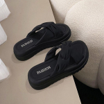 Rooma Vabaaja Paksu P&otilde;hjaga K&otilde;rgendatud Suurendusega Mugavad Kingad Naistele 2024 Uued Lihtsad K&otilde;igega Sobivad Sussid Naised Suveaeg 40 must