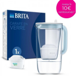 Carafe filtrante en verre BRITA - Model One bleue - Capacit&eacute; 2,5L dont 1,5L d'eau filtr&eacute;e - 1 Cartouche Maxtra Pro All-In-1 incluse sinine