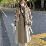 S&uuml;gis/talv uus naiste unisex keskmise pikkusega kaherealine tuulejope villane mantel S