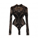 Naiste Body, See Through Mesh Seksikas seljata v&auml;ljal&otilde;ikega body Streetwear kuldne