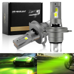 Superheledus H4 LED-esitulepirn, 12 V, Autodele, Mootorratastele, High/Low L&uuml;litus, IP65, kollane