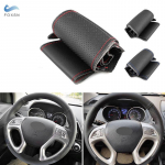Hyundai Tucson ix35 jaoks 2011 2012 2013 2014 2015 K&auml;sitsi &otilde;mmeldud auto salongi rooli kate perforeeritud nahk red line