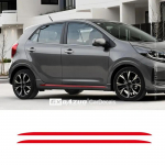 S&uuml;sinikkiust Sportlikud Uksepoolsed Liistud KIA Picanto Morning Autole Kere Disainikleebis Auto Tarvikud Vin&uuml;&uuml;lkleebised Gloss Black